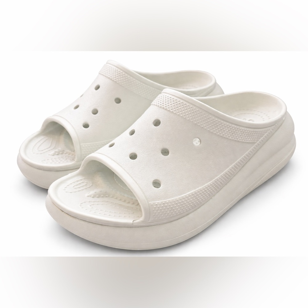 Crocs Crush Slide Bone Platform Sandals Unisex W11 M9 EUC 208731